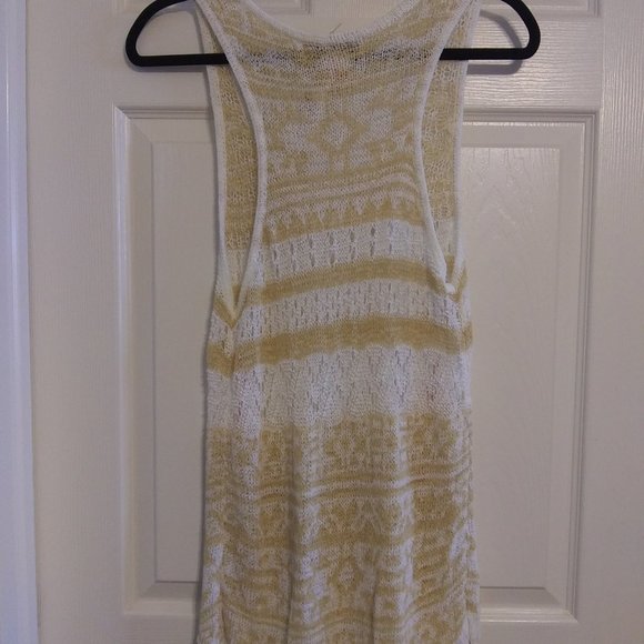 Flying Tomato | Fancy Knit Racerback Tan and White Tank | S | New - Picture 6 of 13